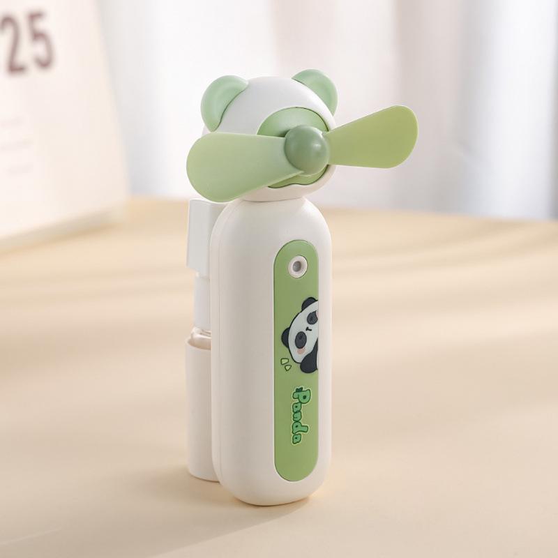 

Portable USB Rechargeable Mini Cartoon Fan for Kids and Students 74x70x133mm зелёный