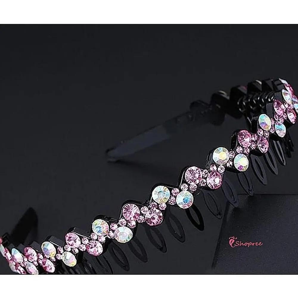 Cubic headband jewel hairband thin bling summer women accessories sparkle vwx416 Gold