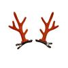1 Pair Kids Reindeer Antler Hair Clips Soft Plush Christmas Hairpin for Baby Girl Toddler Cute Photo Prop Party Hair Accessory