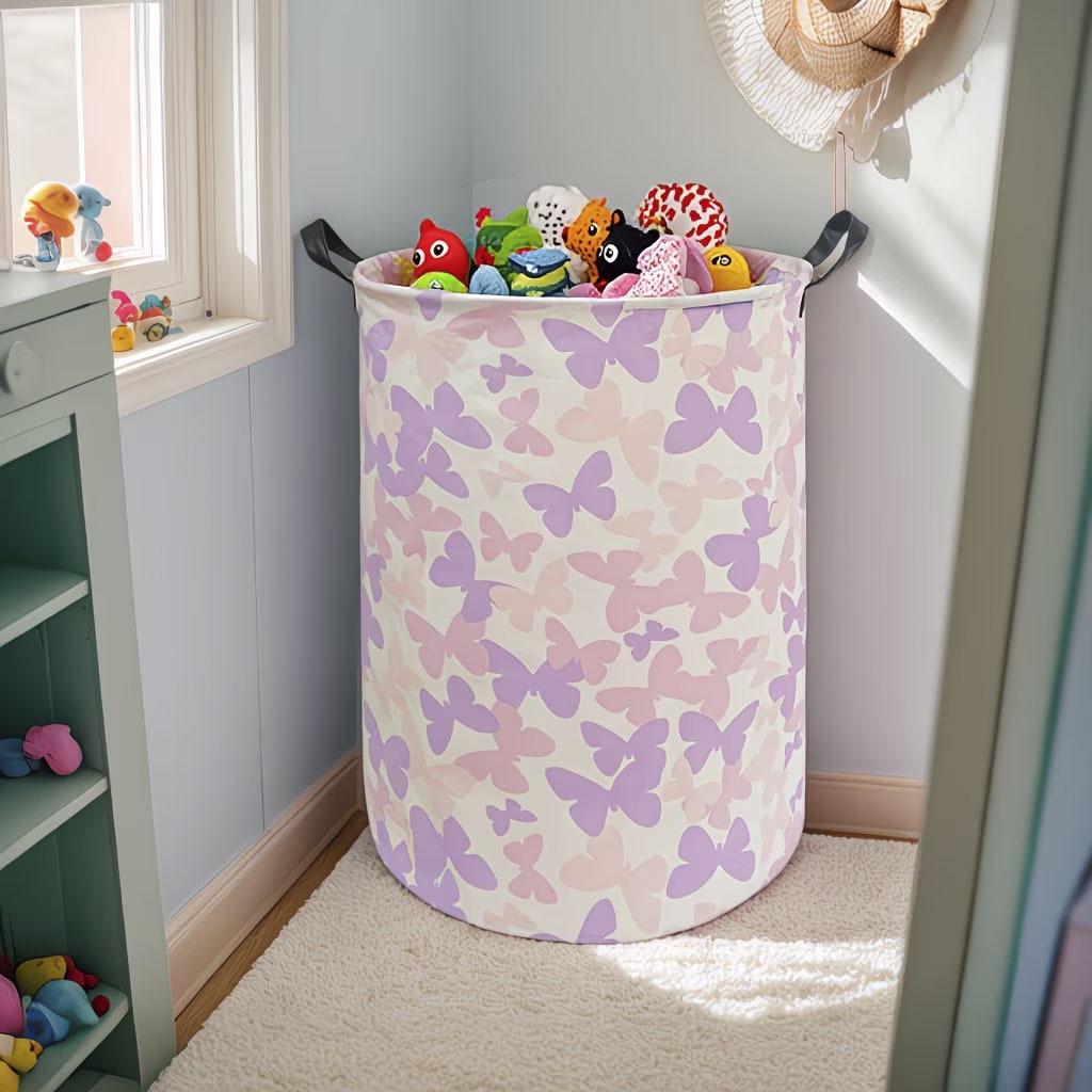 Gradient Butterfly Laundry Basket - Stylish Handheld Storage for Clothes in Multiple Sizes