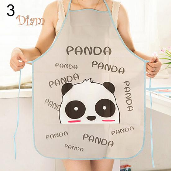 BH Women Cute Cartoon Waterproof Apron Kitchen Restaurant Cooking Bib Aprons Accessories