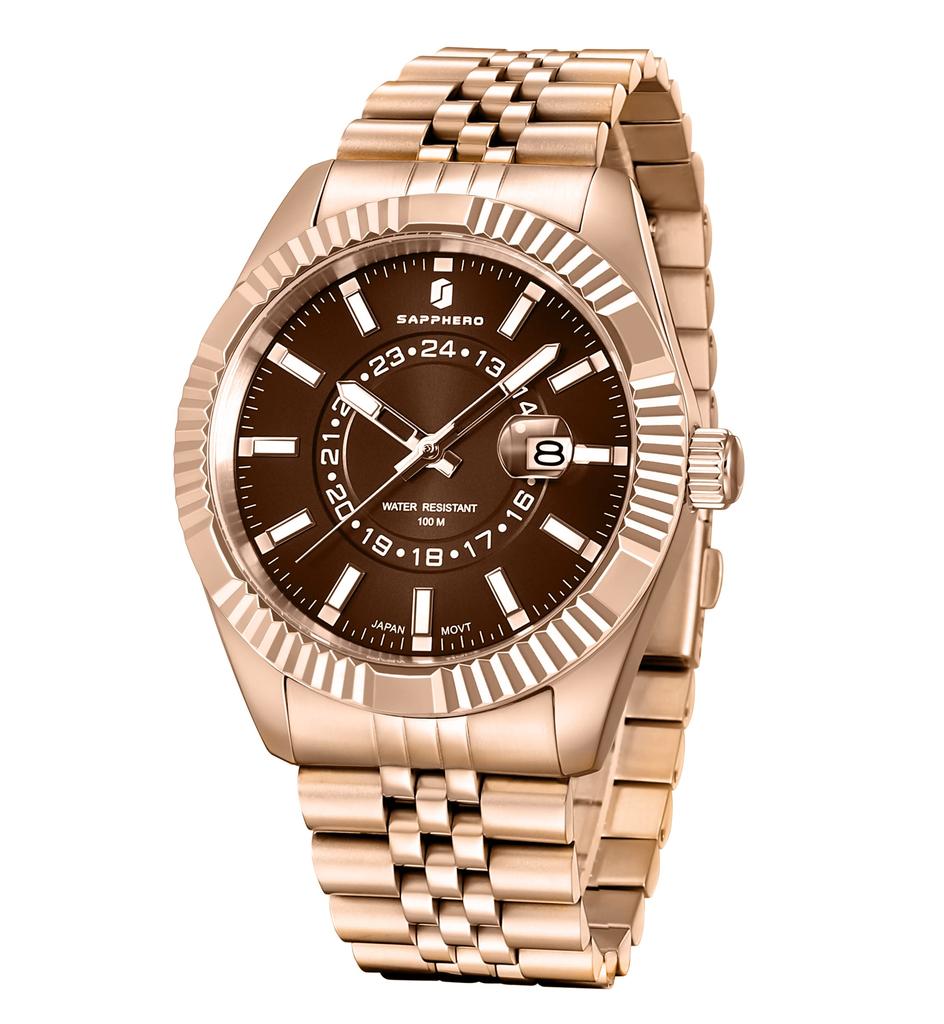 Watch 10 ATM Water Resistant Japanese Movement Analog Watch Simple Gift Business Date Display Quartz Stylish Popular Ranking Study Lightweight Rose