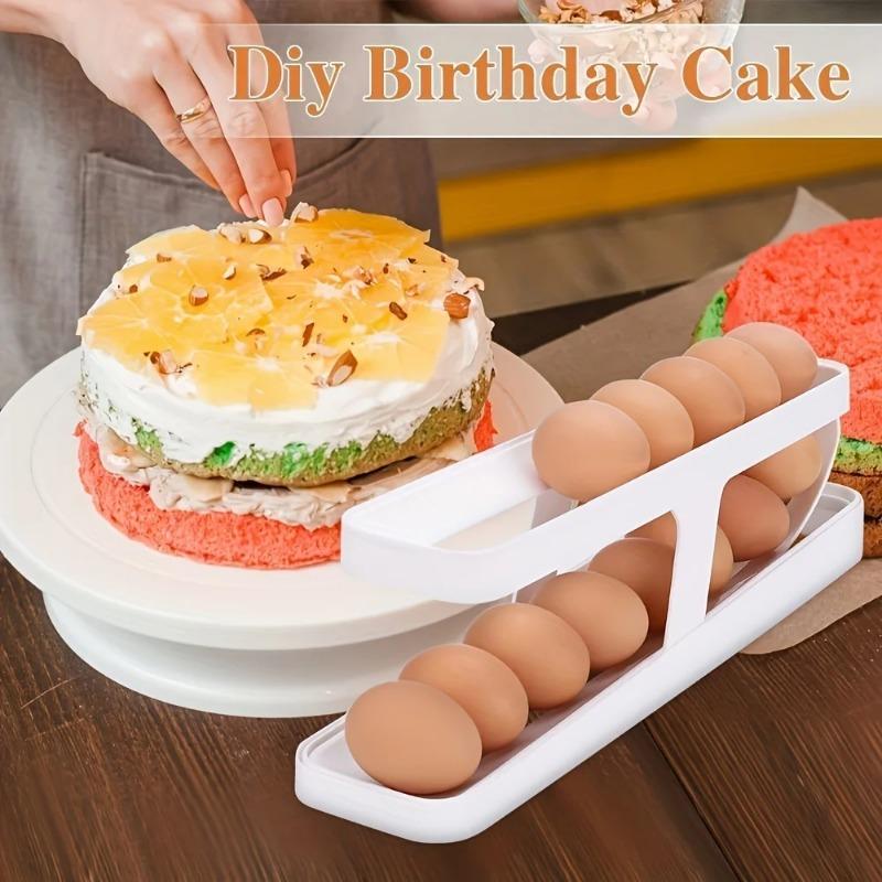 Automatic Rolling Egg Dispenser 2-Tier, for Refrigerator Space-Saving for Fridge & Countertop and Organizer for Kitchen Fridge Egg Storage Tray