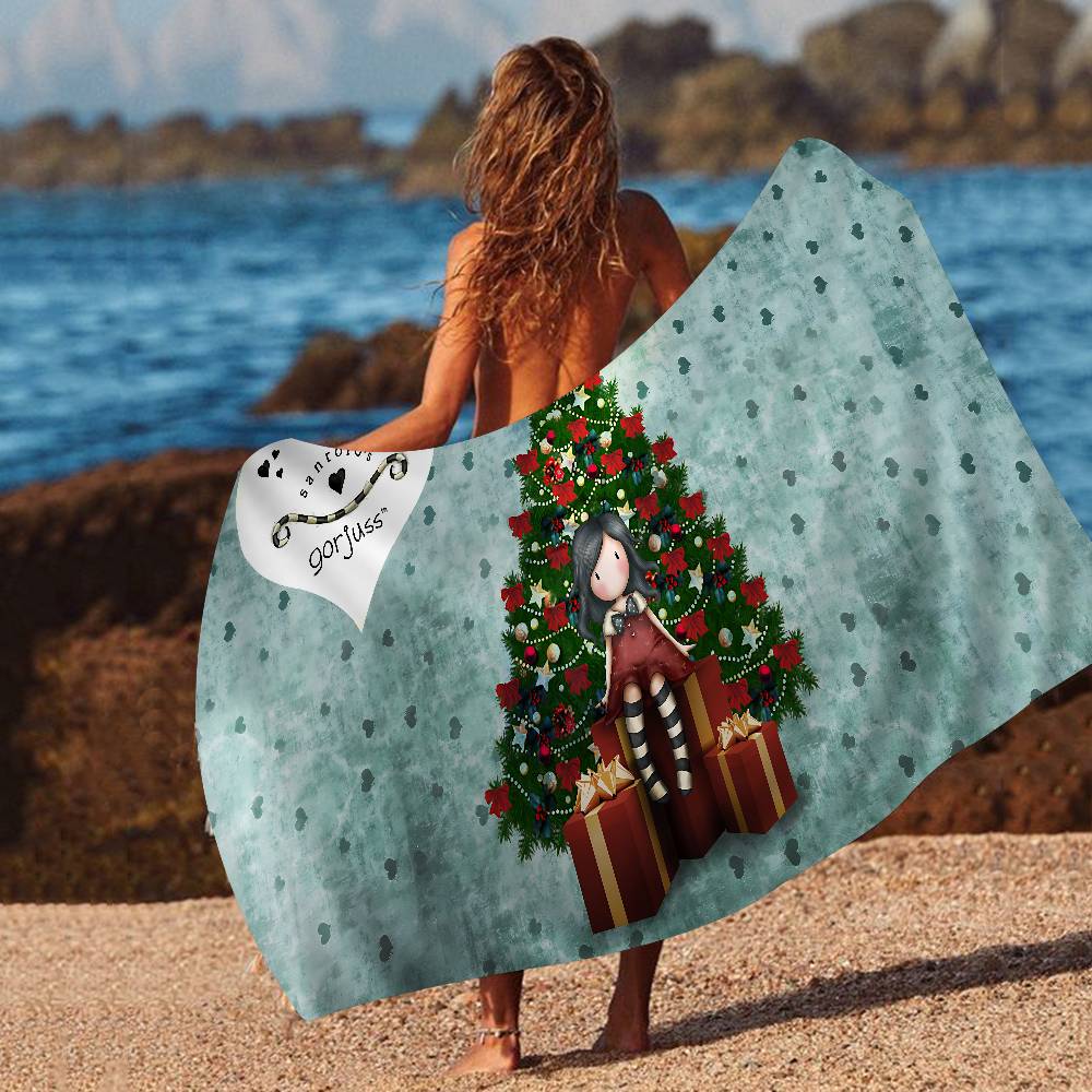 Cute Gorjusses Cartoon S-Santoro Microfiber Blanket Quick Drying Beach Towels Printing Super Absorbent Pool Towel Blanket