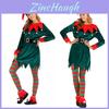 Xmas Role Play Outfit Women's Breathable Velvet Christmas Elf Costume