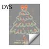 Christmas Store Window Displays Tree Sticker, Simple Line Static Cling Decal, Waterproof Easy Peel Film Removable Festive PVC Decal for Holiday