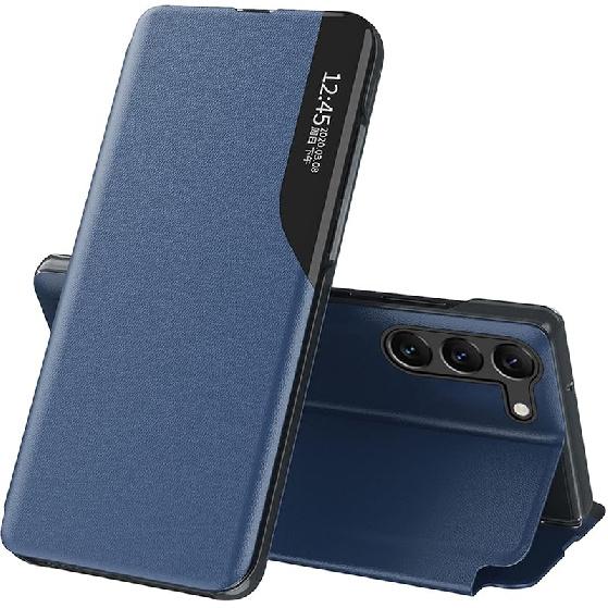 

Чохол для Galaxy S23 Ultra, Модний Тонкий Бізнес-Чохол-Книжка Smart View Магнітний Захисний Чохол від Падінь для Samsung Galaxy S23 Galaxy S23 синій