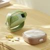 Practical Plastic Rotating Pill Box Food Grade Mini Magnetic Pill Holder Sealed Moisture-proof 4 Grids Pill Box Daily Use