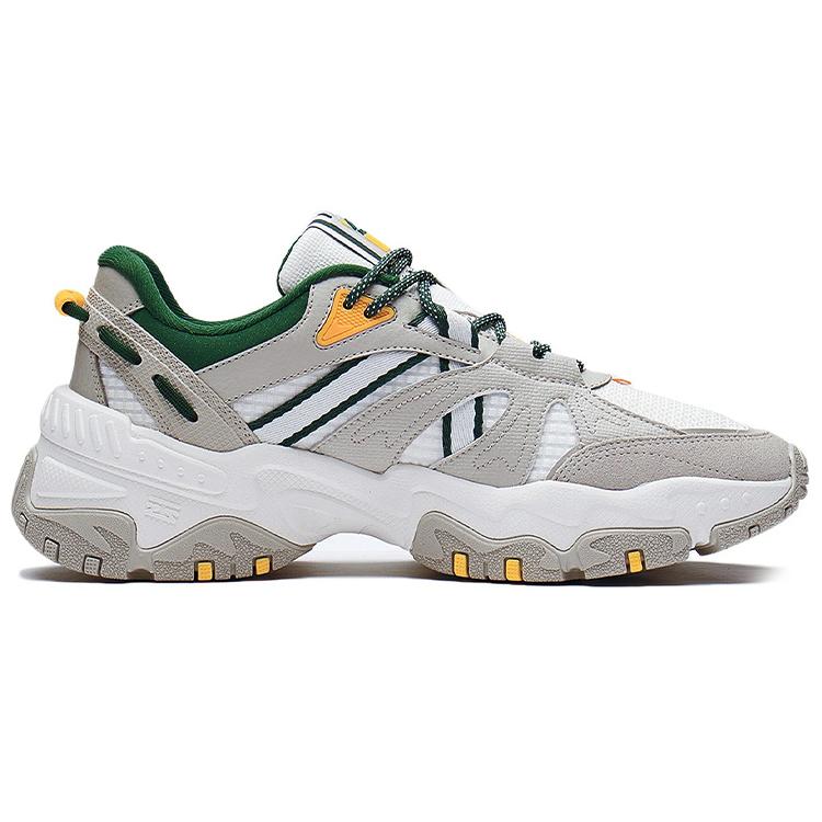 New LINING Casual Shoes Men Low Top Mist White/Bud Yellow Gray/Estate Green AGLS051-3