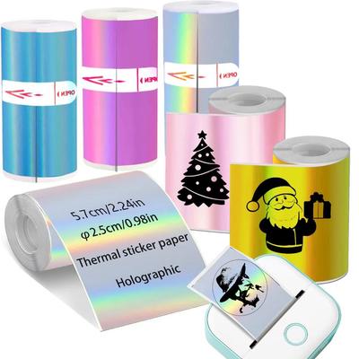 Vibrant Colors Thermal Printer Papers Glossy Self-adhesive Labels  DIY Label Making