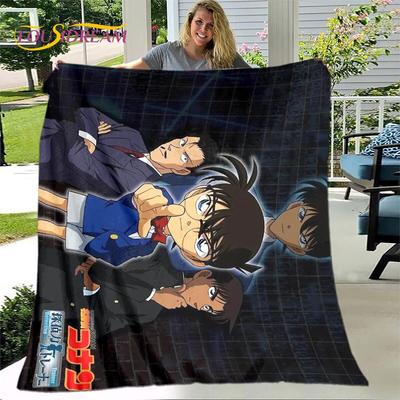 Anime Detective Conan Cartoon Měkká plyšová deka, flanelová deka Hodící deka do obývacího pokoje Ložnice Pohovka Pohovka Piknikový kryt 3D