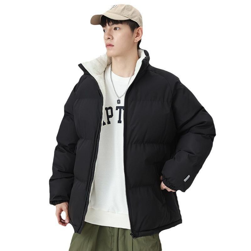 Winter lamb wool bread clothes, new loose men's thickened large size coat, couple's velvet warm cotton clothes