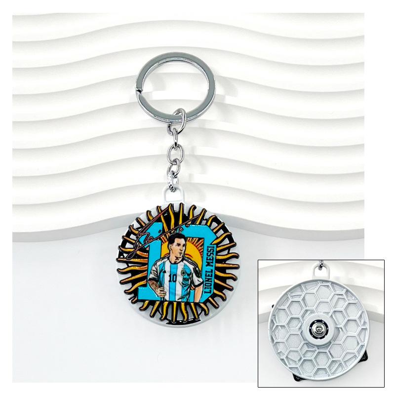 Chelsea AC Milan Barcelona Messi Real Madrid Ronaldo Football Keychain Turning Fan Pendant Blind Box Gift