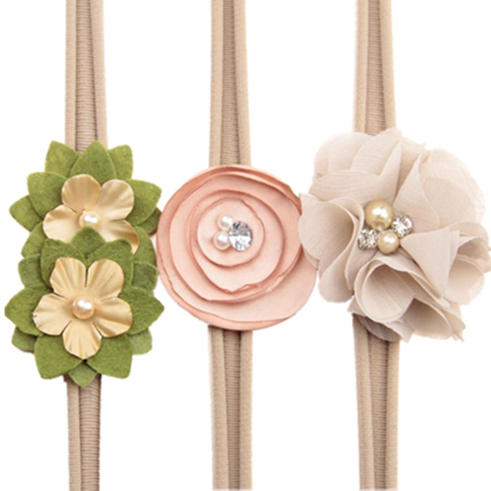 Girl Toddler Headband High Elastic Nylon Flower Design Little Girls Party Hair Delicate Band