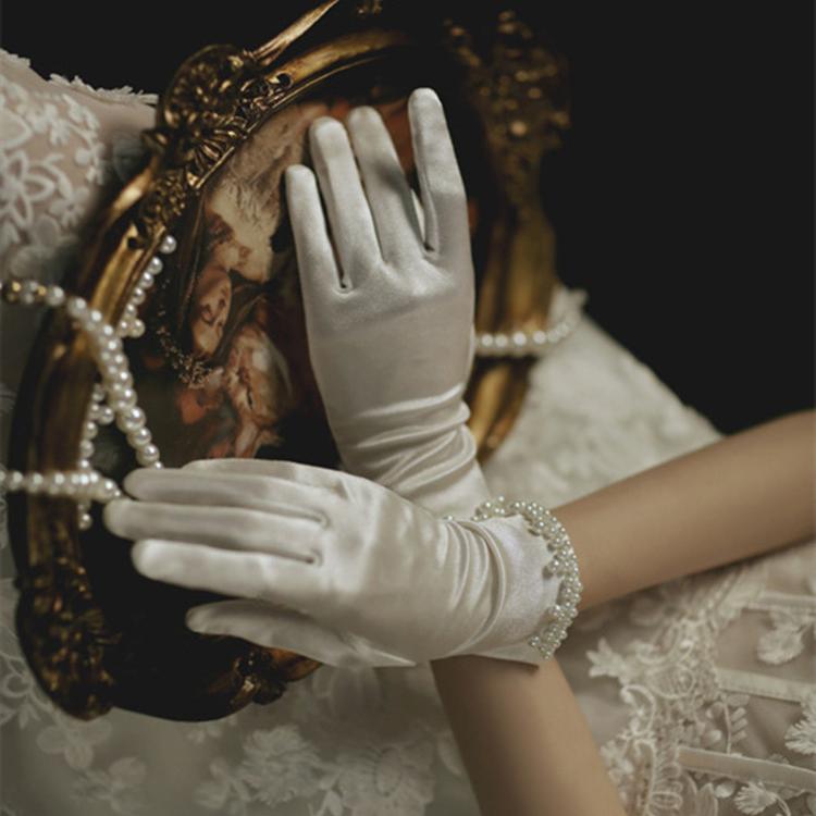 Gants de mariée ivoire, nouveauté, bon marché, pour femme, mariée, perles, accessoires de mariage, 2024