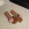 Fashion Summer Footwear Open Toe Women's Flower Slippers Fashion Ladies Outdoor Concise Beach Vacation Slides Sandalias De Mujer Size 35