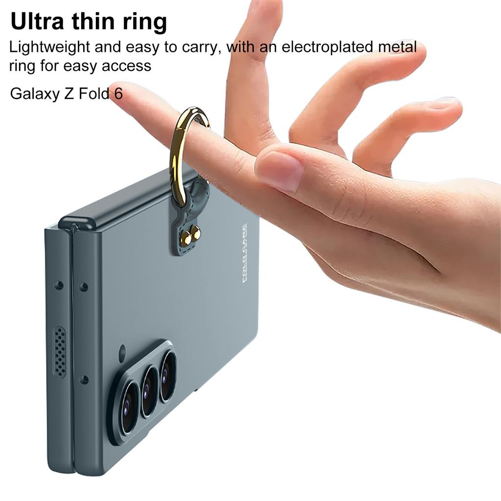 Samsung Galaxy Z Fold6 Folding Screen Mobile Phone Case Fine Hole Shell Membrane Ultra Thin Ring Buckle Protective Case