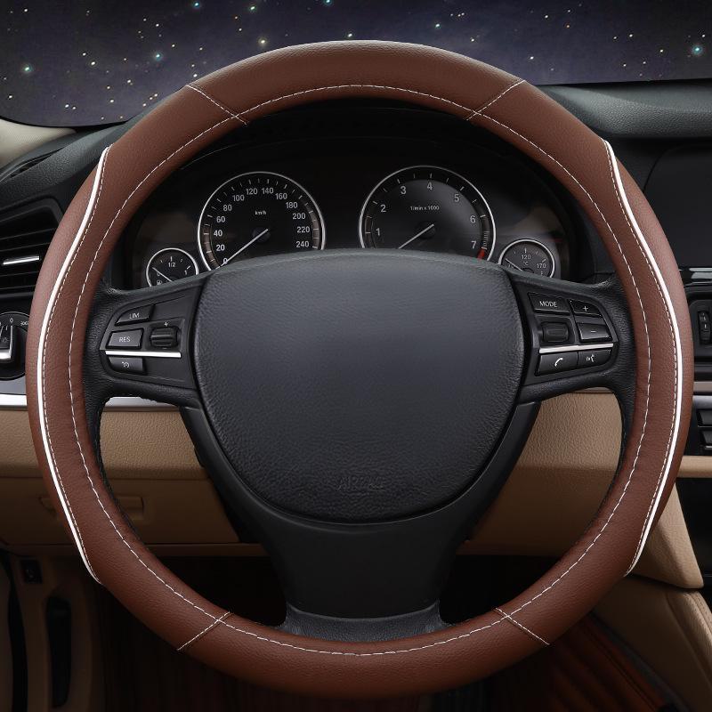 Summer Electric Car Handle Cover: Non-Slip Leather Steering Wheel Cover for Van