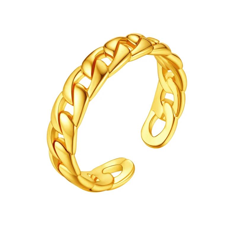 Multiple Styles 14K Gold Color Open Ring Cuffs for Women Arrow Heart Leaf Bamboo Layers Wrapped Resizable Ring Jewelry Gift