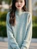 Women's Wool Ruffled Knit Turtleneck Sweater - Slimming Base Layer for Autumn/Winter Warmth