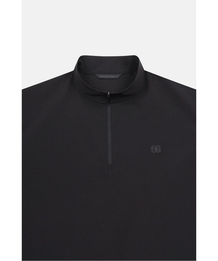 Koolongseupocheu Men'S Air Dot Zip-Up Short Sleeve T-Shirt Jwtcm26261Blk