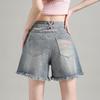 TONLION 2025 Summer Casual Raw-Hem Denim Shorts