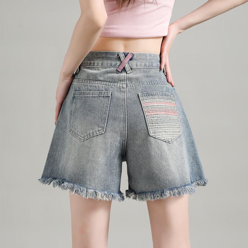 TONLION 2025 Summer Casual Raw-Hem Denim Shorts