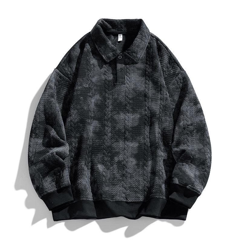 Męska bluza z kapturem na wiosnę i jesień, z artystyczną fakturą, kamuflażem i żakardem