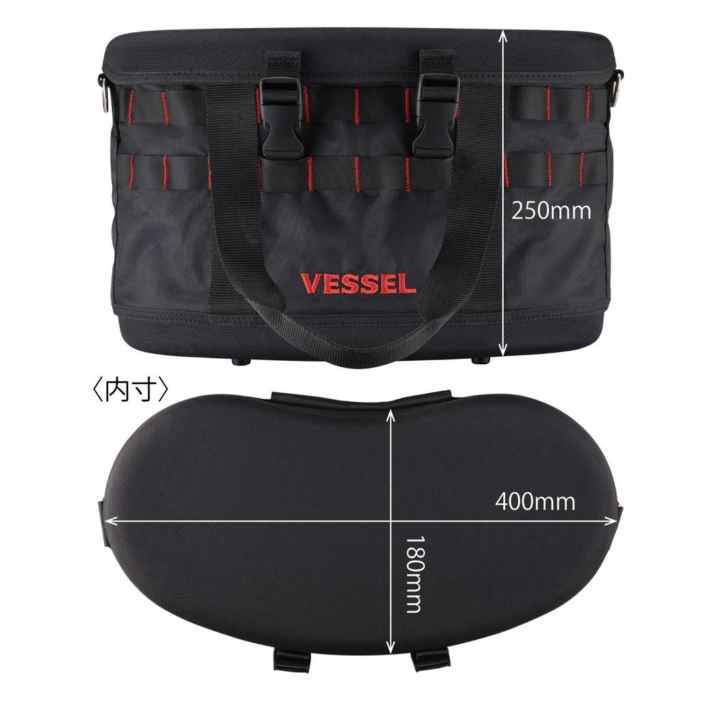 VESSEL Tough Fit Bucket L with with Handle and Lid, Electrician's Bucket, Hook, TBK-400F