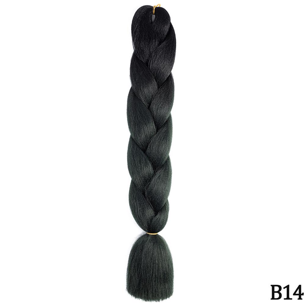 Jumbo flette 24 tommer syntetisk flette hår Ombre Jumbo hårforlengelse for kvinner DIY hårfletter Rosa Lilla Gul Grå