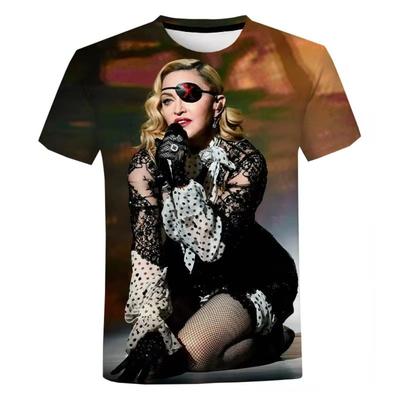 Summer New Madonna Print 3D Sexy Girl Pattern Short-sleeved T-shirt Fashionable Personality Loose Top