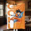 1 szt. Koc flanelowy z nadrukiem Son Goku, Wysokiej jakości, Na wszystkie pory roku, Wystrój domu, Ciepło i komfort, Idealny na prezenty świąteczne