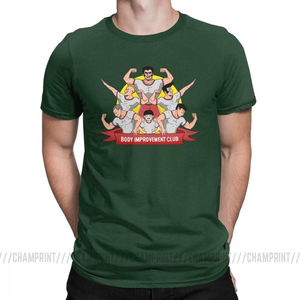 Herren S T-Shirt Mob Psycho 100 Körperverbesserungsclub Humor 100% Baumwolle T-Shirts Kurzarm