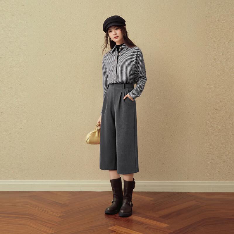 SEIFINI Women's High-Waist Wide-Leg Capri Pants