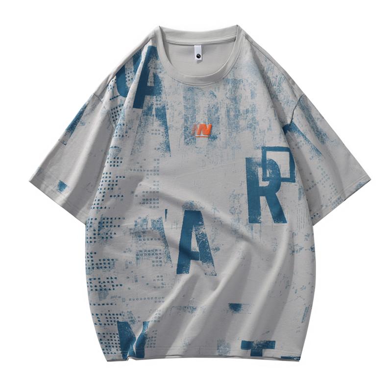 Summer Men's Loose Short-sleeved T-shirt Tops Quarter-sleeved Round Neck Half-sleeved T-shirt