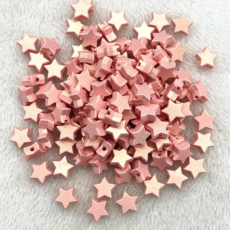 New 50pcs 10mm Colourful Five-pointed Star Acrylic Loose Spacer Beads for Jewelry Making DIY Handmade Bracelets Accessories
