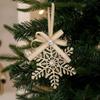 Gold Color Christmas Tree Pendant Star Design Snowflake Shape Icicle Ornaments Set Reindeer Motif Bell Accent