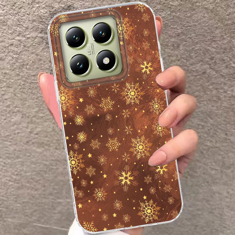 Luxury Glitter Christmas Snowflake Phone Case For Xiaomi 14T 13T 11 Lite NE Poco X5 M6 X6 X7 X3 Pro NFC C65 C61 M5S Hard Cover