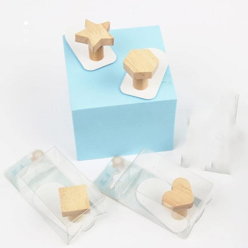 Wood Wall Hook Hanger Wall Mounted Hook Heart Star Hexagon Flower Metal Hooks