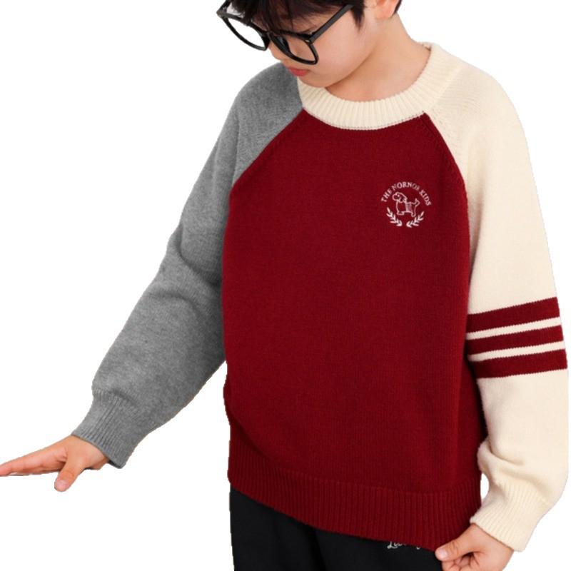 Pull en maille stylé pour garçon, manches raglan, hiver 2025