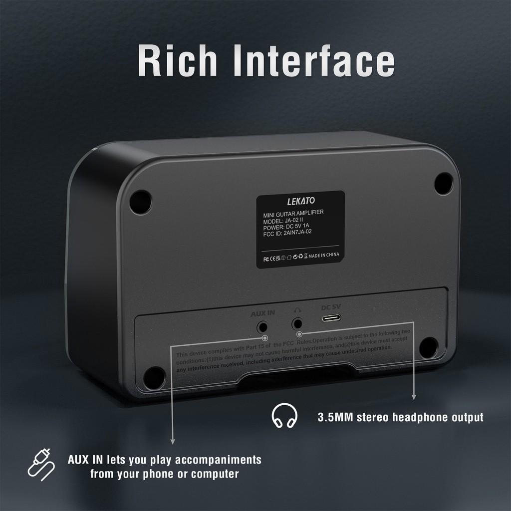 5W Clean&Overdrive Effects Bluetooth 5.0 Portable for Daily Practice Mini Guitar Amp Rechargeable Electric Guitar Amplifier