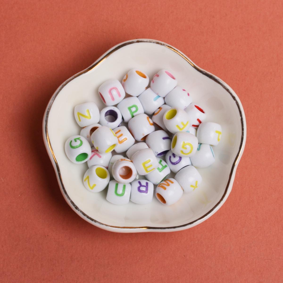 

Креативные Подвески DIY аксессуары Изготовление ювелирных изделий ручной работы Буквы с большими отверстиями Алфавитные бусины для браслета и ожерелья Материал Акрил 20 шт. 8*9 мм Цилиндр