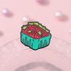 Fruit Strawberry Vibrant Basket Brooch Charming Alloy Pin Ideal For Collectibles And Decorations