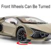 1/24 Nowy model samochodu sportowego Revuelto ze stopu metali, drzwi można otwierać i podnosić, skrzydło ogonowe, dźwięk, światło, kolekcja pojazdów, prezent dla dzieci