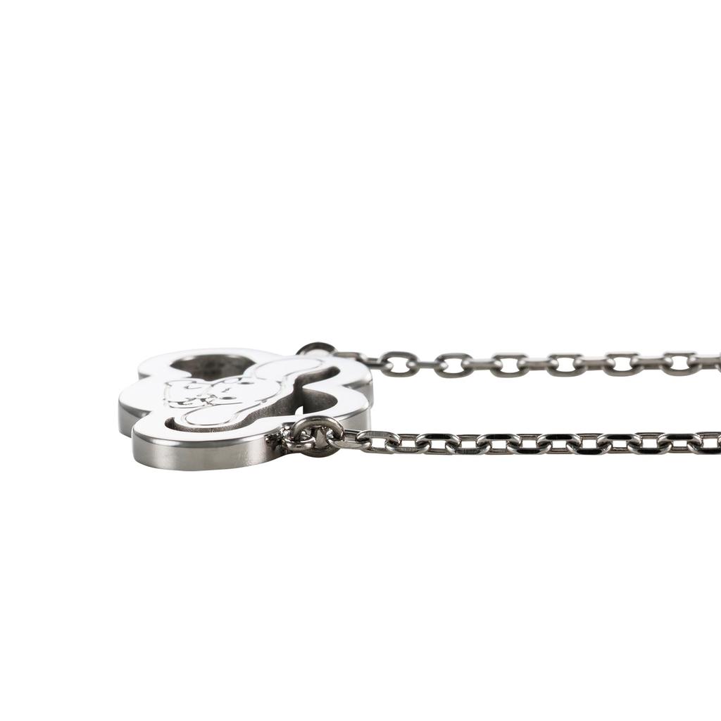 [White Clover] Cinnamoroll Necklace, Sanrio Characters, Surgical Stainless Steel 316L, Cinnamon Cloud Silhouette, 45cm-50cm, Anniversary, Birthday
