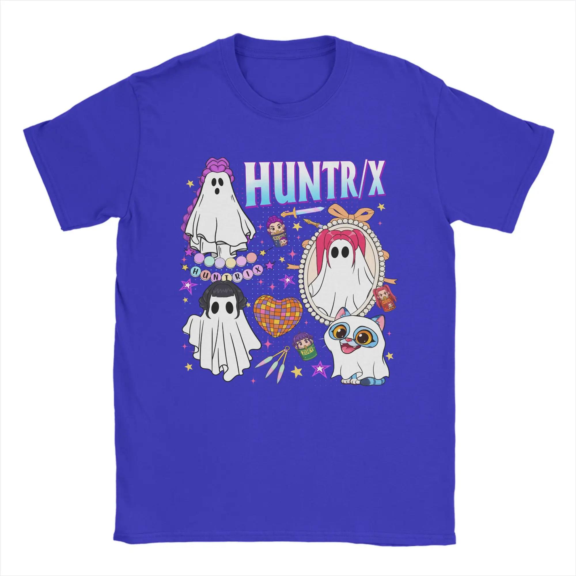 Men s KPop Devil Hunter Ghost Halloween Harajuku pattern printed 100% pure cotton round-neck short-sleeved T-shirt S
