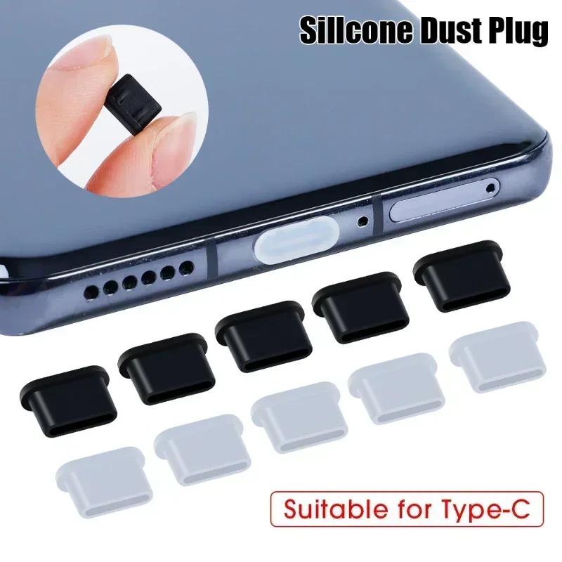 60/40/20/1 Stück USB C Staubschutzstecker Klar/Schwarz Handy Typ C Staubschutzstecker Silikon Ladeanschluss Schutzkappen für iPhone 15