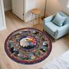 National Flag & Eagle pattern round rug,Carpet Rug for Living Room Bedroom Playroom ,Non-slip Floor Mat,Holiday Gifts and Birthday Gifts.