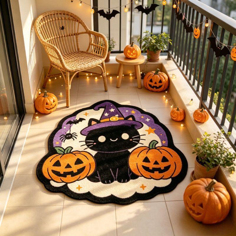 Halloween Alien Ghost Bat Black Cat Door Mat Cute Anti slip Entry Floor Mat Pumpkin Witch Entrance Foot Mat Home Decor