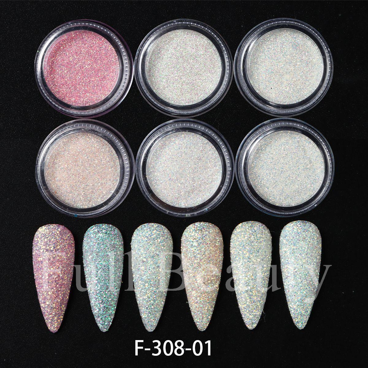 

New manicure glitter 6 colors Aurora Symphony sugar powder spring and summer color scheme manicure glitter